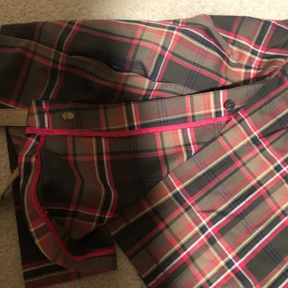 Tommy Hilfiger Wrap Around Pleated Plaid Skirt Size 12 - Picture 5 of 9